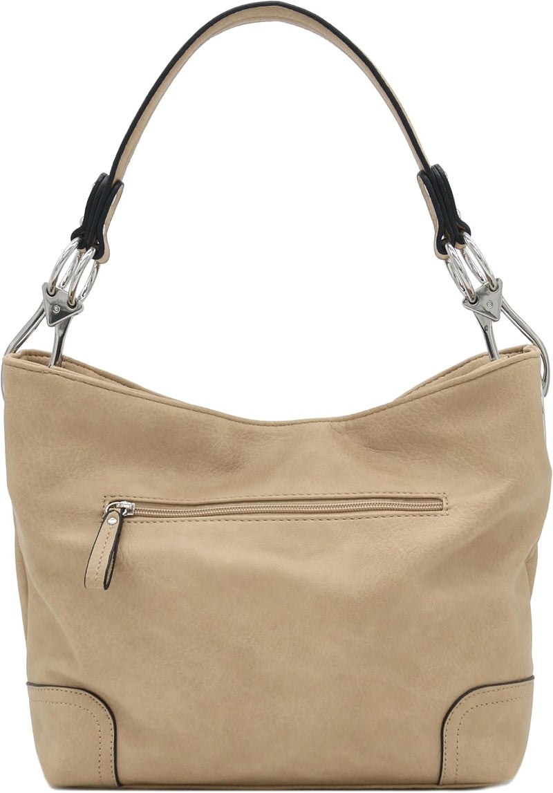 Alyssa Hobo Shoulder Bag with Big Snap Hook Hardware - Image 4